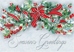 H17619 - N7619 Red Dazzle Holiday Cards 7 7/8 x 5 5/8