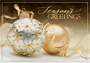 H17653 - N7653 Ornate Greetings Holiday Cards 7 7/8 x 5 5/8