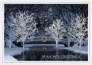 H17659 - N7659 Cityscape Glow Holiday Cards 7 7/8 x 5 5/8