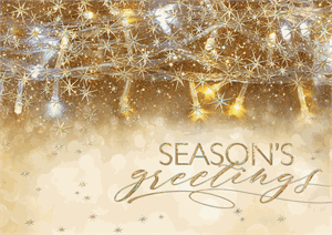 H17664 - N7664 Tangled in Gold Holiday Cards 7 7/8 x 5 5/8