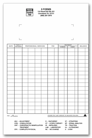 P408-CHIRO Pegmaster Check Cash Ledger Cards 5 1/2 x 8 1/2