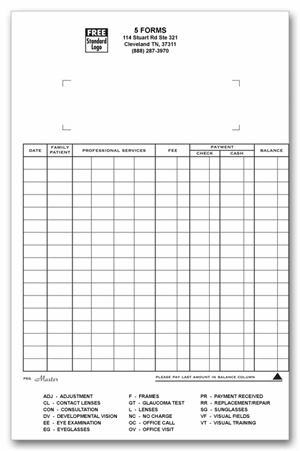 P408-OPTOM Pegmaster Check Cash Ledger Cards 5 1/2 x 8 1/2