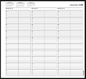 TIME32 TimeScan 2 Column Looseleaf Pages 15 Minute Interval 8am-6pm 12 x 11