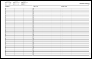 TIME57 TimeScan 3 Column Wirebound Book 10 Minute Spacing 8am-8pm 17 x 11