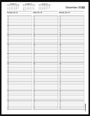 TIME3 TimeScan 1 Column Wirebound Book - 10 Minute Interval 7am-5pm With Extra Hour 8 1/2 x 11