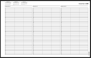 TIME43 TimeScan 3 Column Wirebound Book 10 Minute Spacing 7am-5pm 17 x 11