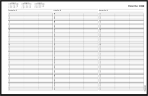 TIME53 TimeScan 3 Column Wirebound Book 10 Minute Spacing 8am-6pm 17 x 11