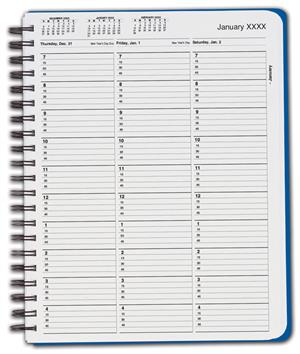 TIME1 TimeScan 1 Column Wirebound Book 15 Minute Intervals 7am-5pm 8 1/2 x 11