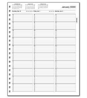 TIME14 TimeScan 1 Column Looseleaf Pages 10 Minute Intervals 8am-6pm  8 1/2 x 11