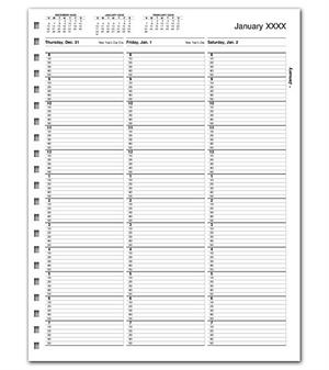 TIME18 TimeScan 1 Column Looseleaf Pages 10 Minute Intervals 8am-8pm 8 1/2 x 11