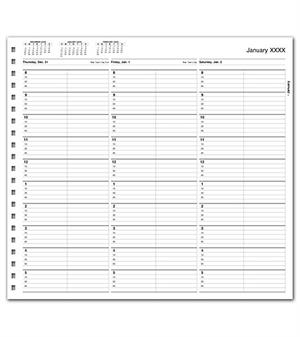 TIME32 TimeScan 2 Column Looseleaf Pages 15 Minute Interval 8am-6pm 12 x 11