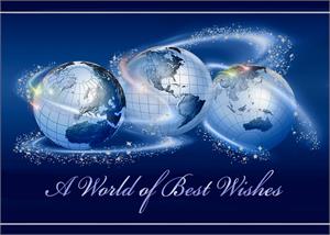 A8005 World of Best Wishes Business Holiday Card 7 7/8 x 5 5/8