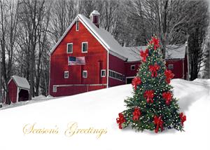 BB1067 Patriotic Countryside Christmas Cards 7 7/8 x 5 5/8