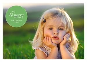 D2372 Green Bubble Holiday Photo Card 7 7/8 x 5 5/8