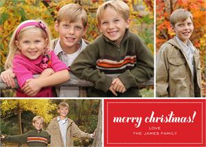 D2384 merry christmas! Holiday Photo Card 7 7/8 x 5 5/8