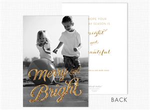 D2478 Merry and Bright Holiday Photo Card 5 5/8