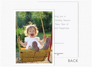 D2481 Peace.Love.Joy Holiday Photo Card 5 5/8