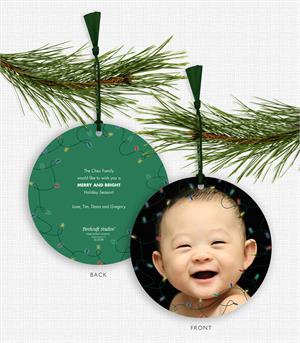 D2559 Christmas Lights Photo Ornament Holiday Card 5.5