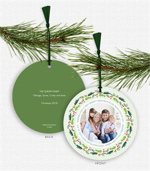 D2669 Merry Christmas Lots of Joy Photo Ornament Card 5.5