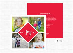 D2670 Peace Joy Love Square Flat 4 Photo Holiday Card 5.5