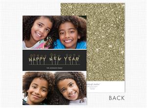 D2705 Happy New Year Flat 2 Photo Holiday Card 5 5/8