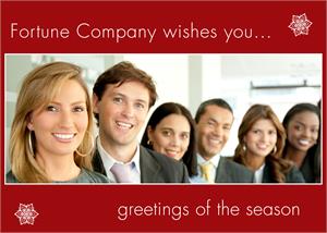 DD2187 Customized Red Holiday Photo Card 7 7/8 x 5 5/8