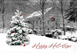 H08629 Snowy Mill Holiday Cards 7 7/8