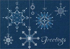 H08630 Blue Dazzle Holiday Cards 7 7/8 x 5 5/8