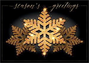 H08631 Snowflake Gold Holiday Cards 7 7/8