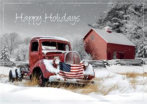 H08676 Rustic Glory Patriotic Holiday Cards 7 7/8