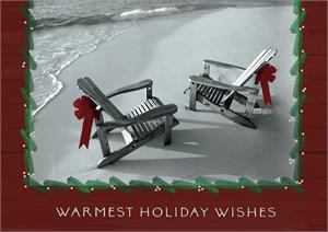 H08684 Beachfront Holiday Greeting Cards 7 7/8