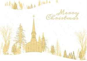 H08689 Peace of Gold Christmas Cards 7 7/8