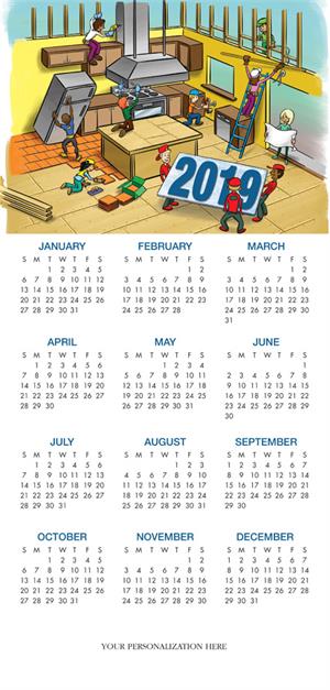 HHZ7415 - N7415 This New House Contractor & Builder Calendar Card 7 7/8