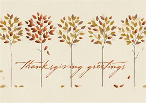 HM1026 Bronze Row Thanksgiving Cards 7 7/8 x 5 5/8