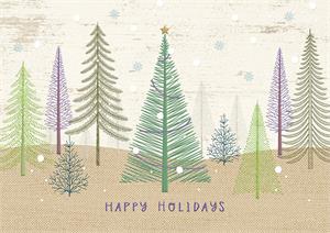 HP08315 Pastel Pines Holiday Cards 7 7/8 x 5 5/8