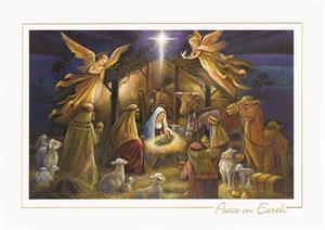 M0564 Old Master Adoration Religious Christmas Cards 7 7/8 x 5 5/8