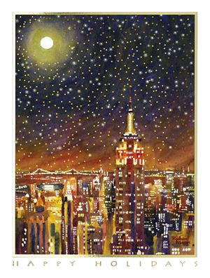 M1588 Starry City Lights Holiday Cards 5 5/8 x 7 7/8