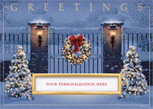 H16632 - N6632 Gated Glow Holiday Cards 7 7/8 x 5 5/8