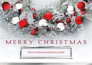 H16654 - N6654 Flocked & Festive Christmas Holiday Cards 7 7/8 x 5 5/8