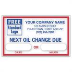 1690C Static Cling Windshield Labels Next Oil Change Due 2 1/2 x 1 1/2