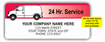 1711 24 Hour Service Labels with Van Design Layout CAD 3 1/16 x 1 5/16
