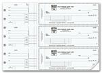 53222N 3 On A Page Business Size Checks with Side Tear Vouchers 12 15/16 x 9