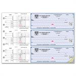 53226DS 3 On A Page Payroll & Disbursement Check Side Tear Vouchers 12 15/16 x 9