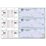 53229DS 3 On A Page Payroll & Disbursement Check Double Side-Tear Vouchers 12 15/16 x 9