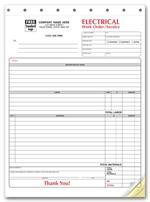 6574 Electrical Forms Work Orders 8 1/2 x 11