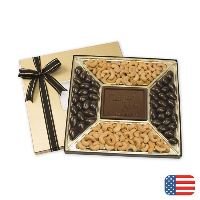 108691 Chocolate Covered Almonds & Cashews w/ Milk Chocolate 11 1/4 x 10 3/4 x 1"
