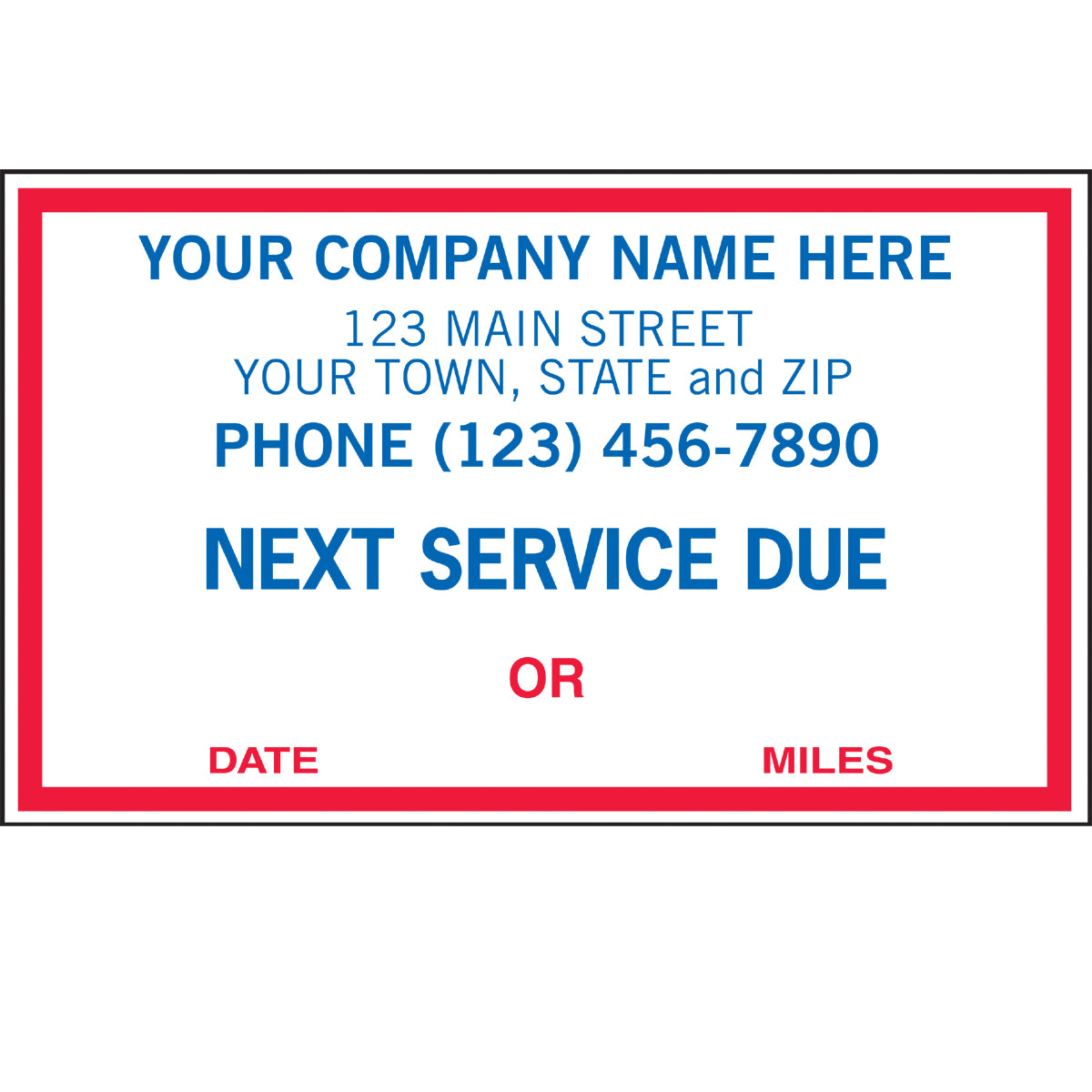 Oil Change & Service Vinyl Clings