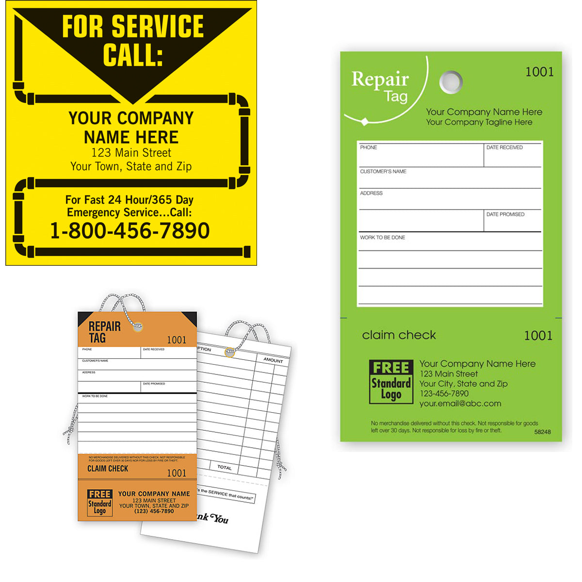 Service Labels & Repair Tags