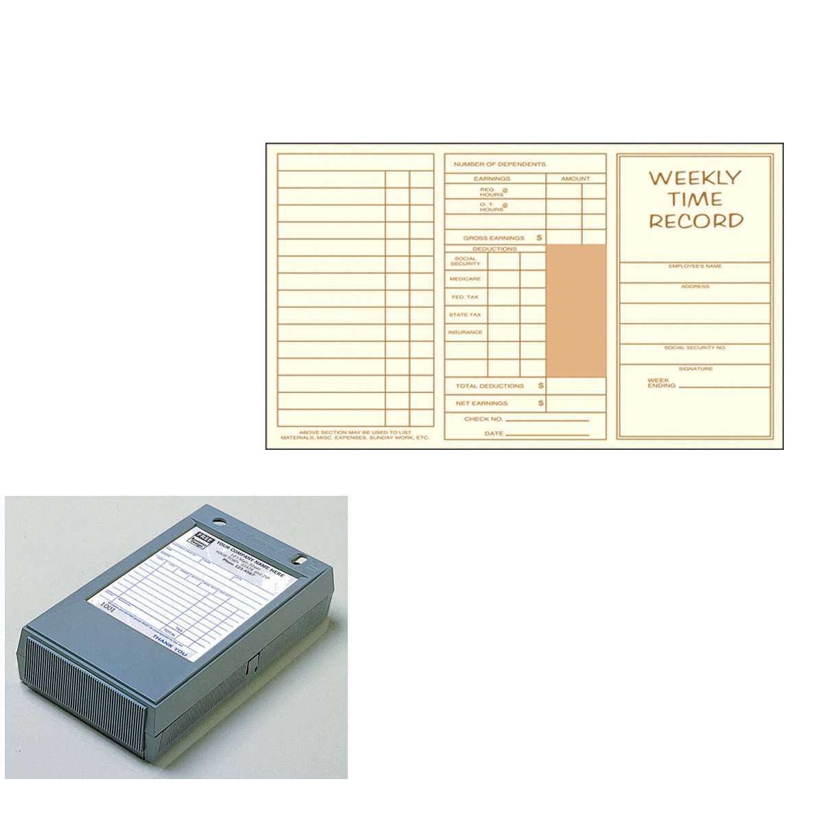 Counter Registers, Portable Desks & Time Cards