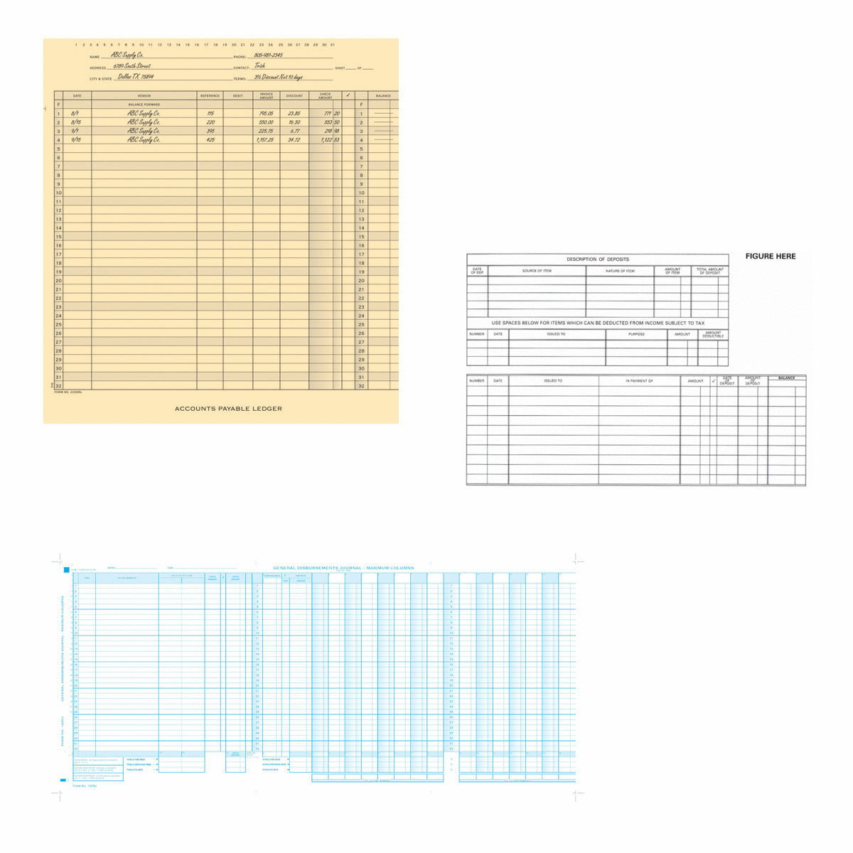 Journals, Registers & Ledgers
